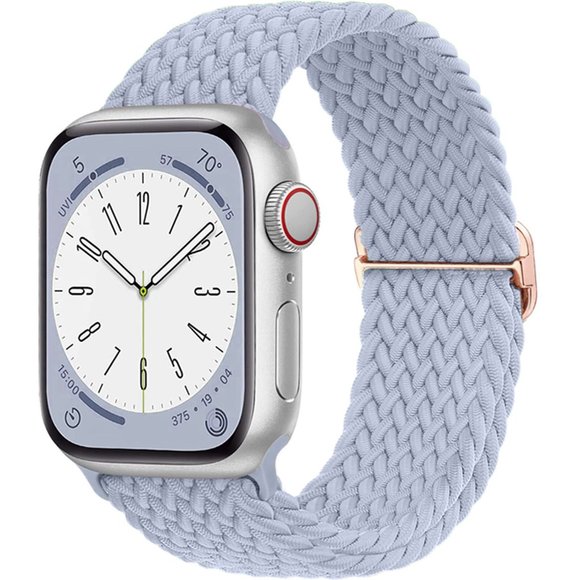 NEW Light Blue Adjustable Braided Solo Loop For Apple Watch - Picture 1 of 5